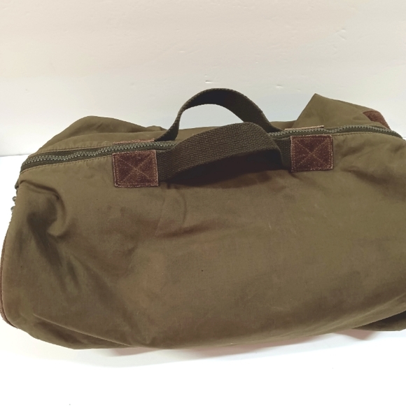 Vintage 80s Banana Republic Safari Canvas & Suede Duffel / Travel Bag - Picture 2 of 13